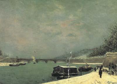 Paul Gauguin The Seine at the Pont d'lena,Snowy Weathe (mk07) Germany oil painting art